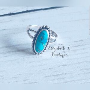 925 Sterling Silver Genuine Turquoise Ring Boutique New!